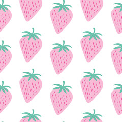 Seamless vector strawberries pattern