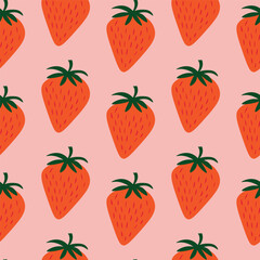 Seamless vector strawberries pattern
