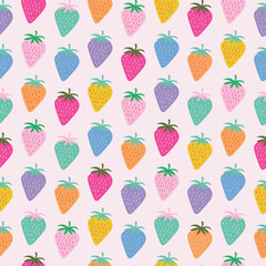 Seamless vector strawberries pattern