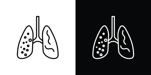 Tuberculosis TB icon linear icon. Line with editable stroke