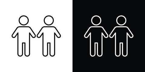 Twin icon linear icon. Line with editable stroke