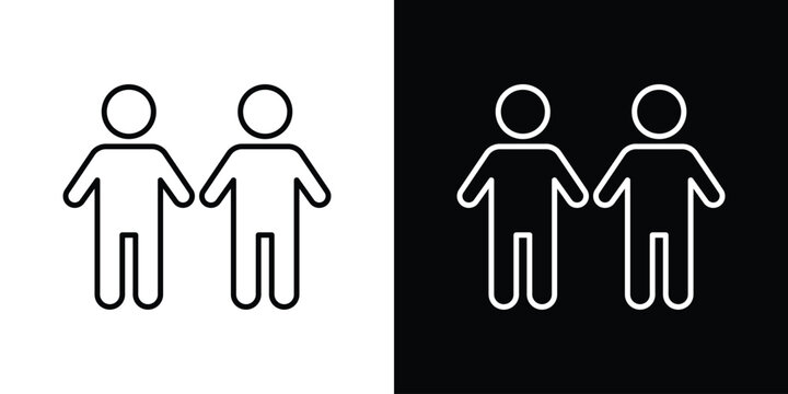 Twin icon linear icon. Line with editable stroke