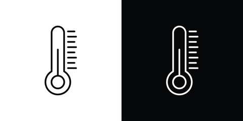 Thermometer icon linear icon. Line with editable stroke