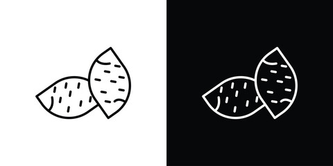 Sweet potato icon linear icon. Line with editable stroke