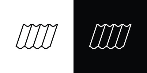 Roof tile icon linear icon. Line with editable stroke