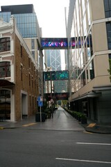 Narrow side street in central Auckland, New Zealand