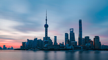 Obraz premium shanghai skyline at sunrise