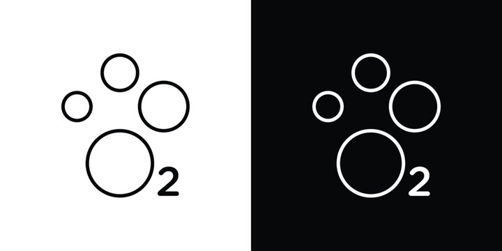 Oxygen O2 icon linear icon. Line with editable stroke