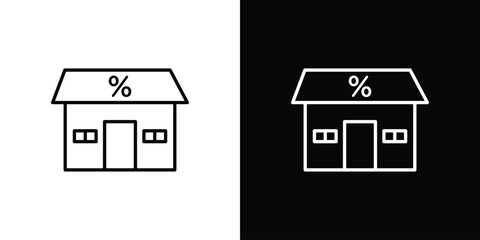 Mortgage rate icon linear icon. Line with editable stroke
