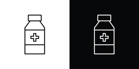 Medicine bottle icon linear icon. Line with editable stroke