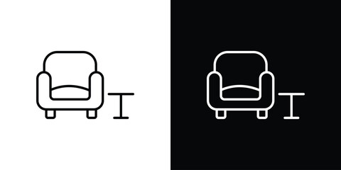 Lounge icon linear icon. Line with editable stroke