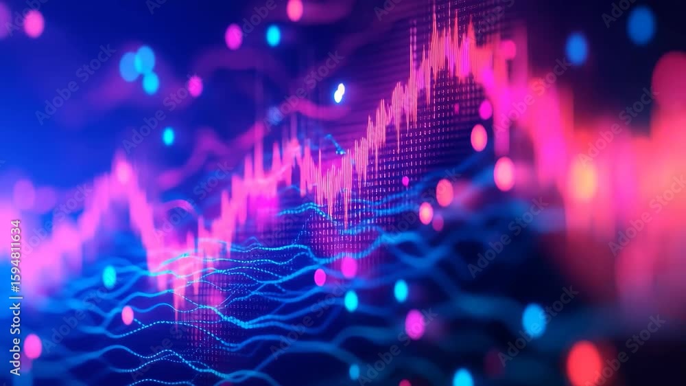 Aufkleber engaging visuals showcase the complexities of data trends with a stunning blend of colors and patter
