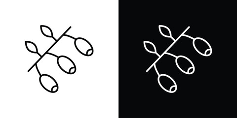 Jujube icon linear icon. Line with editable stroke
