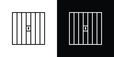 Jail icon linear icon. Line with editable stroke