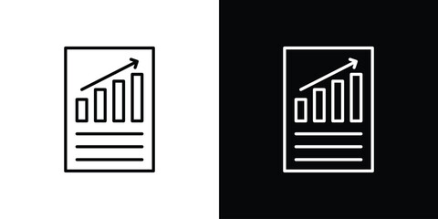 Income statement icon linear icon. Line with editable stroke
