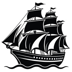 eaders escaping into their books while reading stories, adventures and tales. Brave hero rowing toward a large pirate boat. Scene and adventure