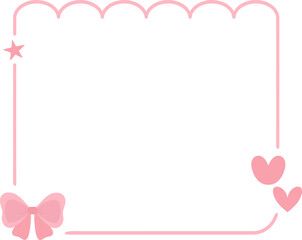 Decorative Frame with Hearts, Bow, and Star