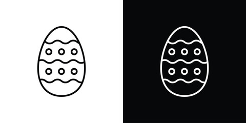 Easter eggs icon linear icon. Line with editable stroke