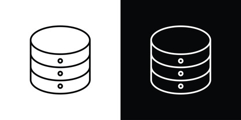 Cylinder database icon linear icon. Line with editable stroke