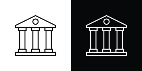 Courthouse icon linear icon. Line with editable stroke