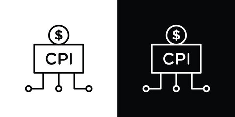 Consumer prices index icon linear icon. Line with editable stroke