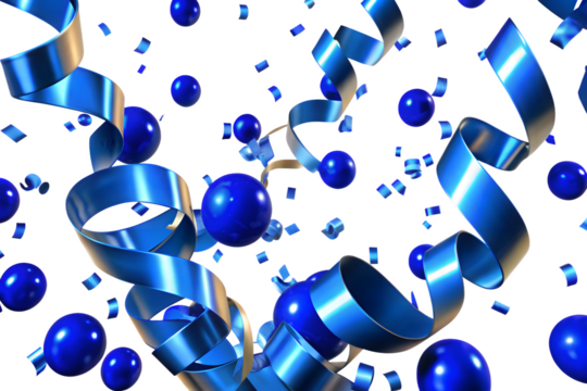 Blue & White Confetti Overlay for Transparent Background Celebration, Sales, and Events