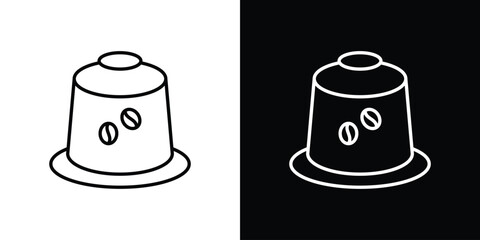 Coffee capsule icon linear icon. Line with editable stroke