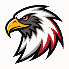 Fototapeta premium Stylized Eagle Head Detailed Illustration with Bold Colors and Clean Lines