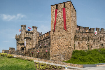 Historic Templar Castle in Ponferrada, Castile and Leon, Spain