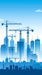 Obraz premium construction site with crane