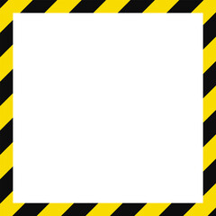 Yellow Black Diagonal Warning Stripes Frame