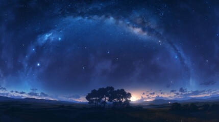 Galactic aurora in the starry sky at night