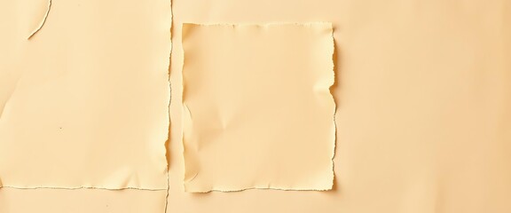 Three beige and cream aged paper scraps, torn edges, rustic vintage texture,  background,   image