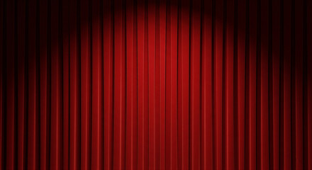 Matte Red Curtain with Spotlight in 16:9 Frame