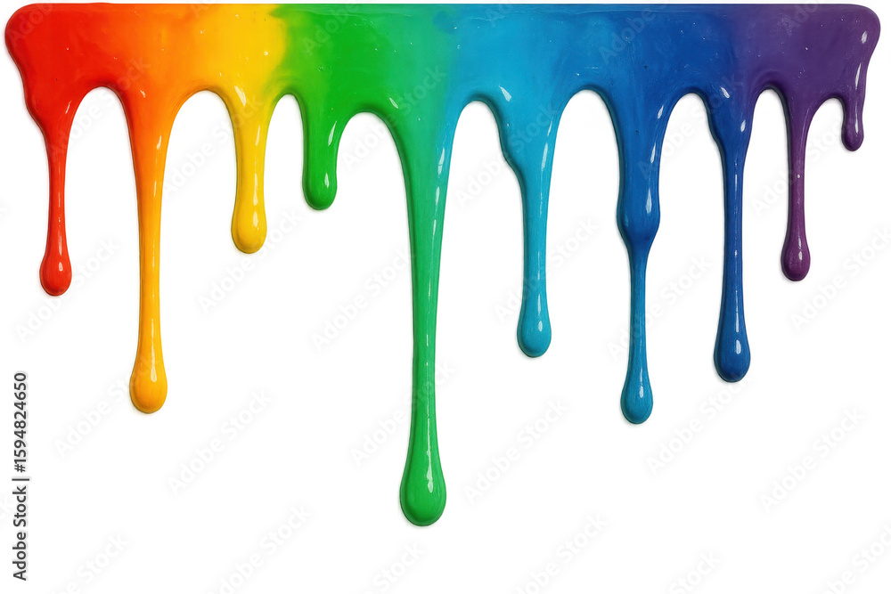 Aufkleber vivid paint cascading on transparent surface, generating dynamic artistic expression