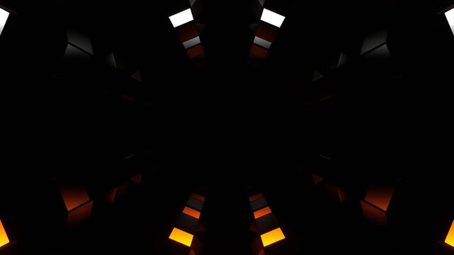 Orange and White Slow Strobe Type Rotation Tunnel Background VJ Loop in 4K