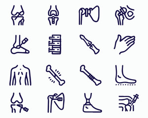 Orthopedic surgery related, pixel perfect, editable stroke, up scalable square line vector icon