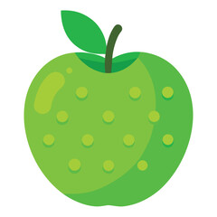 Realistic green apple illustration with a subtle textured dot pattern for a natural and organic feel