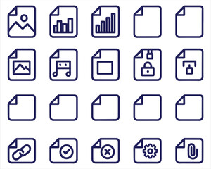 File types, bold line icons