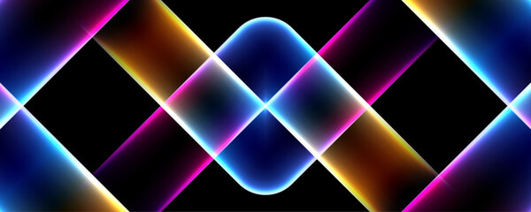 Bright abstract background with glowing intersecting lines and shapes