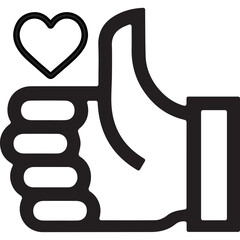 Heart thumb up sign