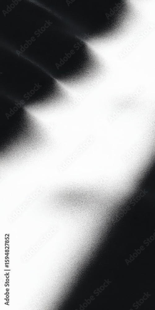 Poster black and white spray paint textured background with abstract gradient and grainy effect. monochroma