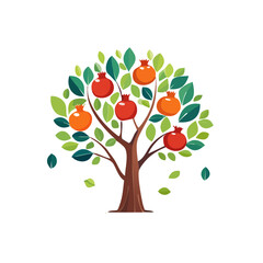 Fototapeta premium Pomegranate Tree Icon Isolated on a Transparent Background 