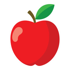 A vibrant red apple with a single crisp bite taken out of its right side presented as a clean vector graphic