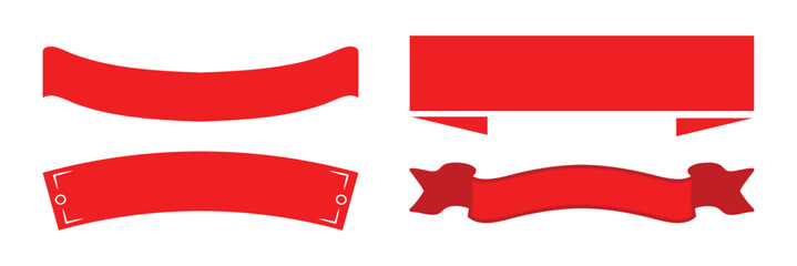 red ribbon banner design material