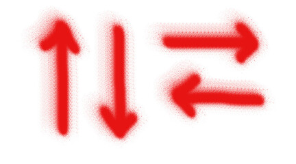 Red spray-painted arrows depicting opposing directions.