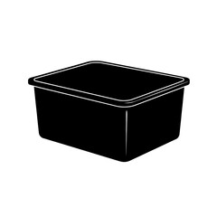 A simple plastic storage container isolated on white background