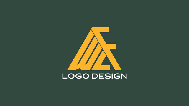 WLF stacked initials logo with diagonal balance, great for corporate or modern tech companies

