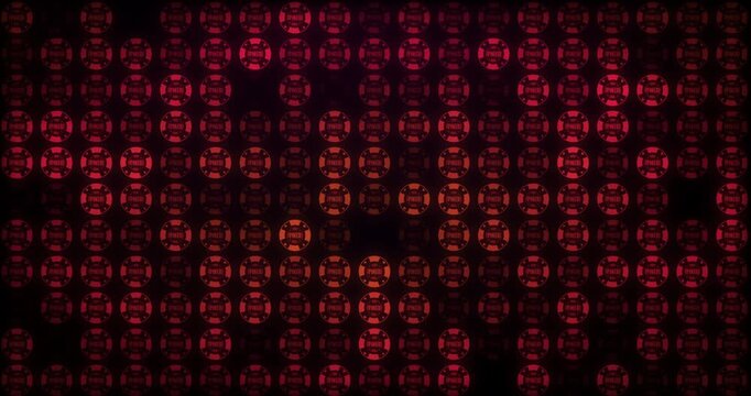 Poker chips flashing in a screen