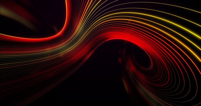 Shape of fractal lines shining in a space. Loop